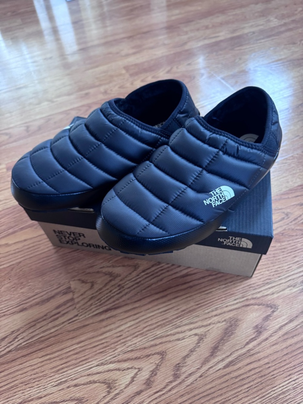 The North Face Black Quilted Slip-On Mule Shoes